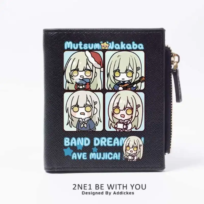 Anime Bangdream Ave Mujica cartera de moda PU monedero tarjeta moneda cremallera dinero bolsa Cosplay regalo B2266 Anime