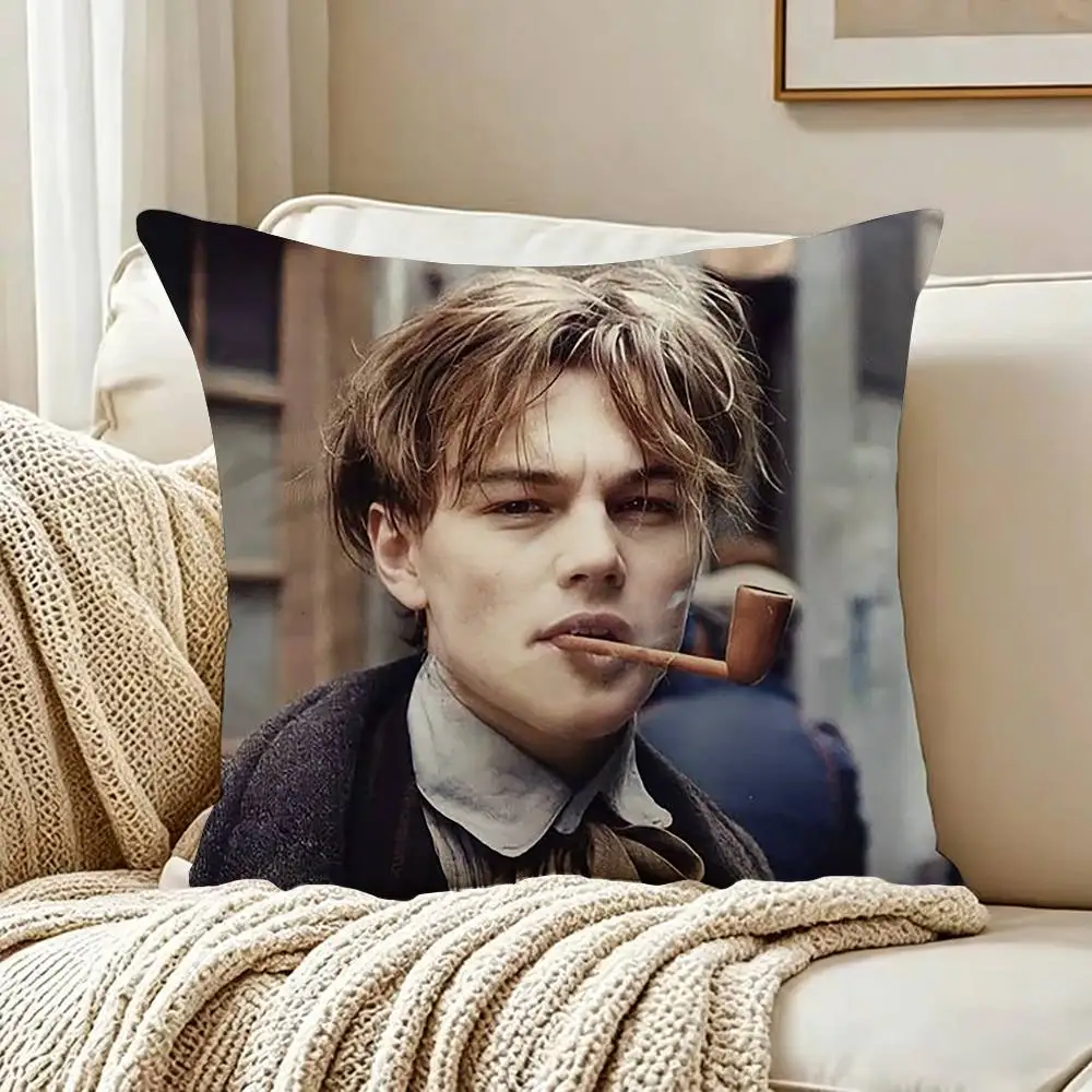 L-Leonardo Dicaprio Young   Various Sizes Square Pillow Case For Car Home Bedchamber Decor
