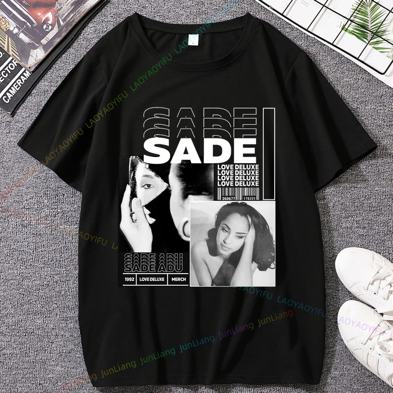 100% Cotton Streetwear S-Sade Singer 80s Music Vintage T Shirts Men Women Aesthetic Clothing New in Tops & Tees Short Sleeve Tee