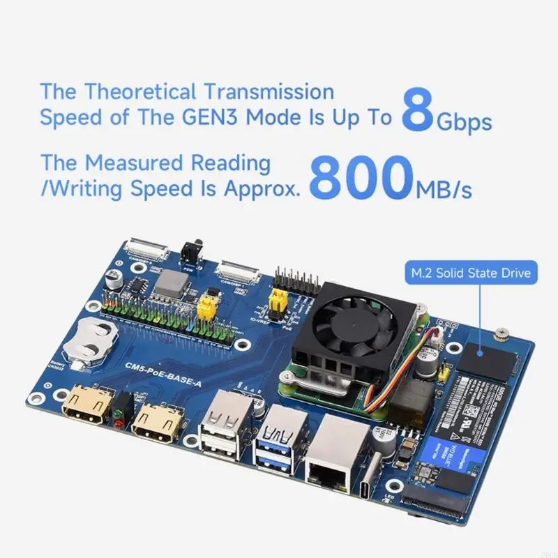 يدعم لوحة 20CB CM5 قوة C ، مزودة بقرص M.2 NVME الصلب