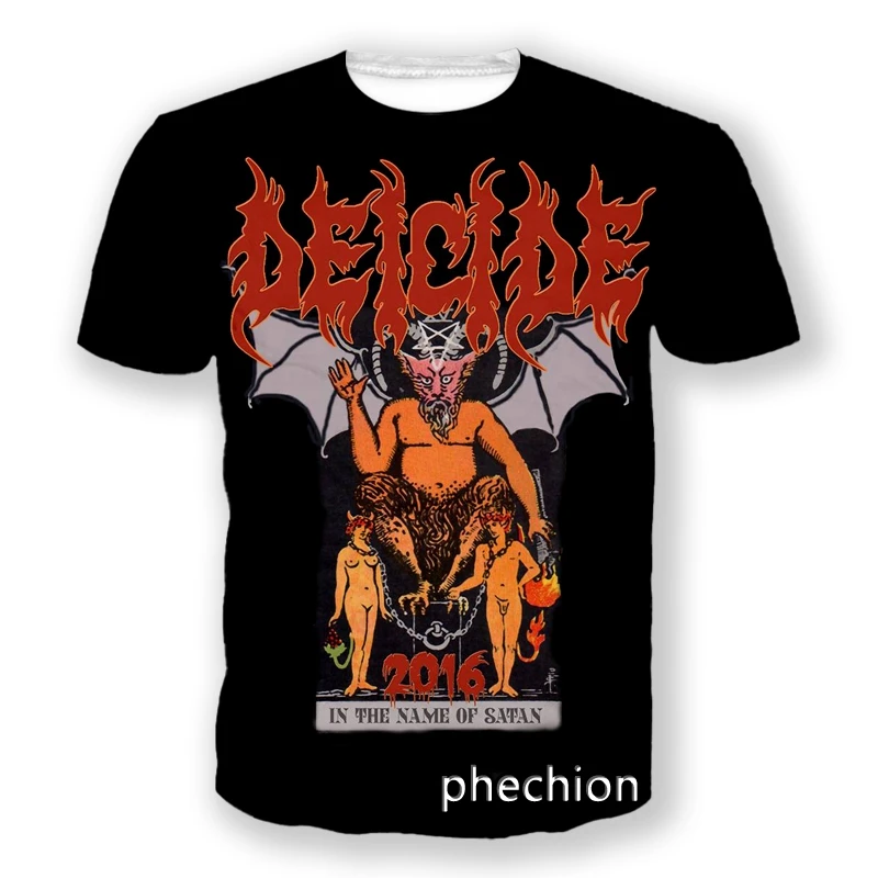 phechion New Fashion Men/Women DEICIDE Band 3D Print Short Sleeve T-Shirt Casual Hip Hop Summer T Shirt Tops S144