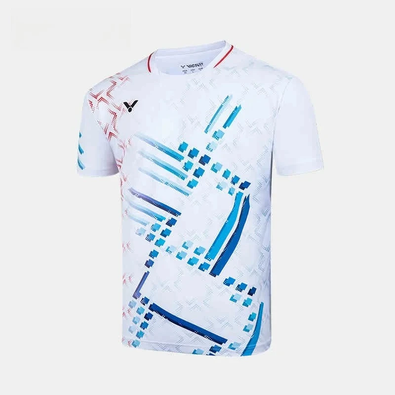 

New For Victory Badminton Tennis Clothing Sports Short-sleeved T-shirt Comfortable Breathable Sweat-absorbent Quick-drying Top
