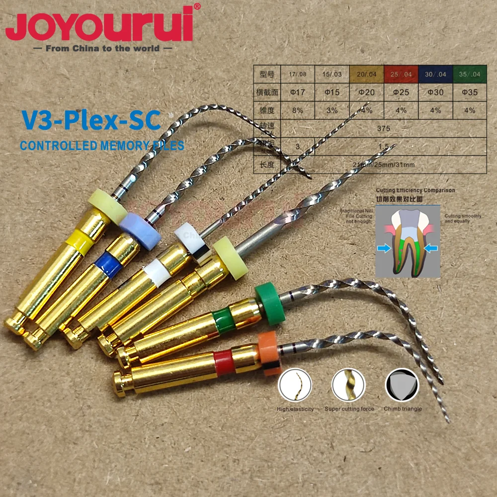 Dental Gold Flexible Files Endo Rotary Files Golden Endodontic Files 19/21/25mm Nickel Titainium  Dentistry Root Canal Material