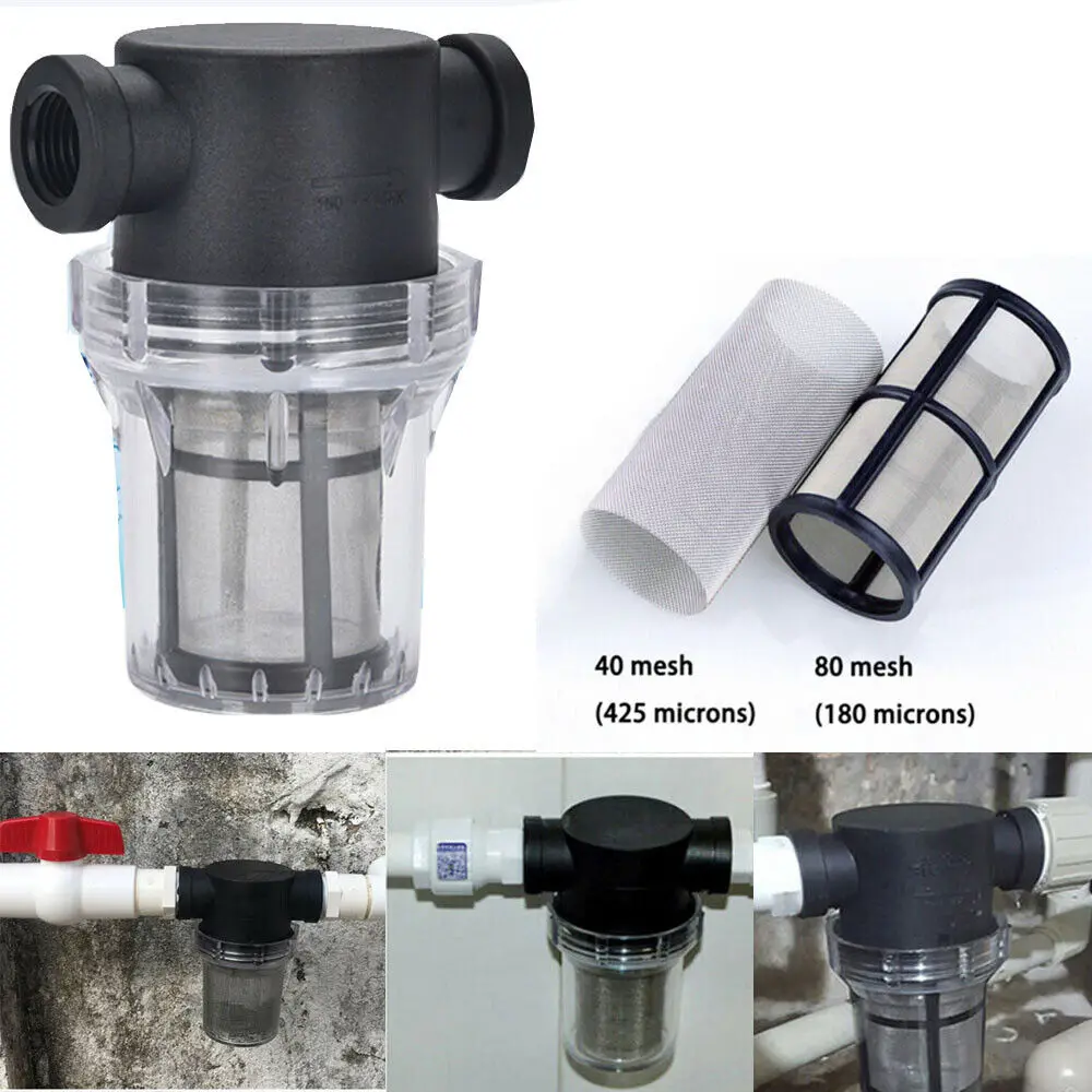 

Car Washing Filter 1/2,3/4inch Inline Mesh Strainer Water Pump Filter Irrigation High Flow Pipeline Filter Gardening Inlet Water