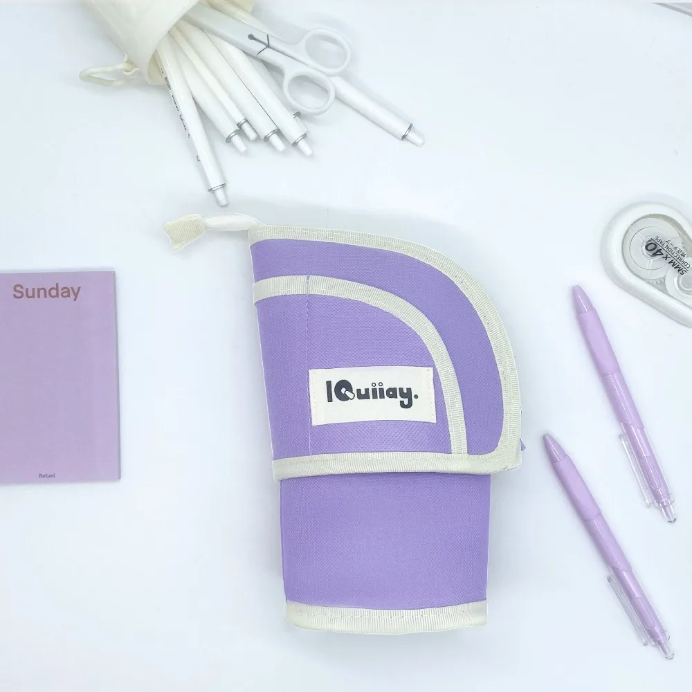 

Vertical Plush Stationery Bag Jewelry Storage Soft Large Pen Bag Portable Candy Color Pencil Case Office Supplies