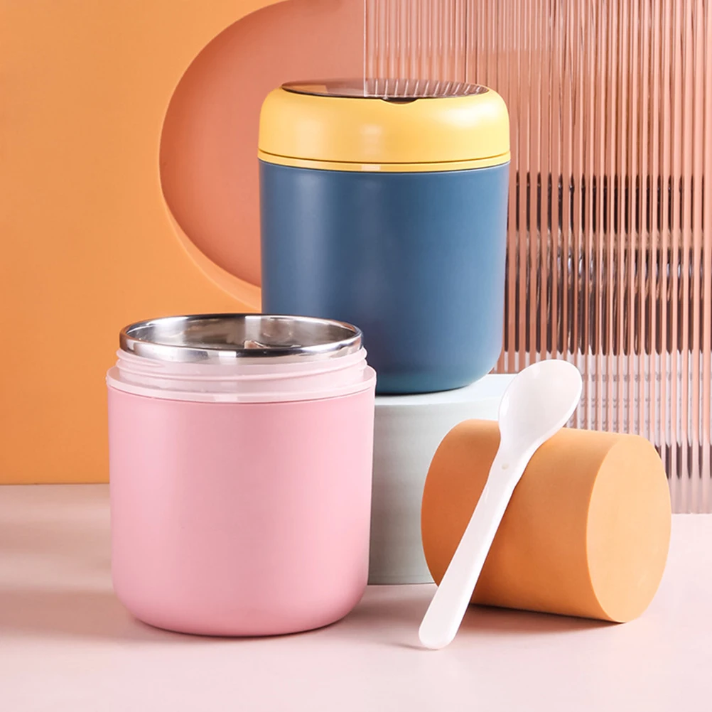 

Stainless Steel Soup Cup Leak Proof Wide Mouth Food Grade Lid Insulation Thermal Portable Storage Jar for Oatmeal Milk Breakfast