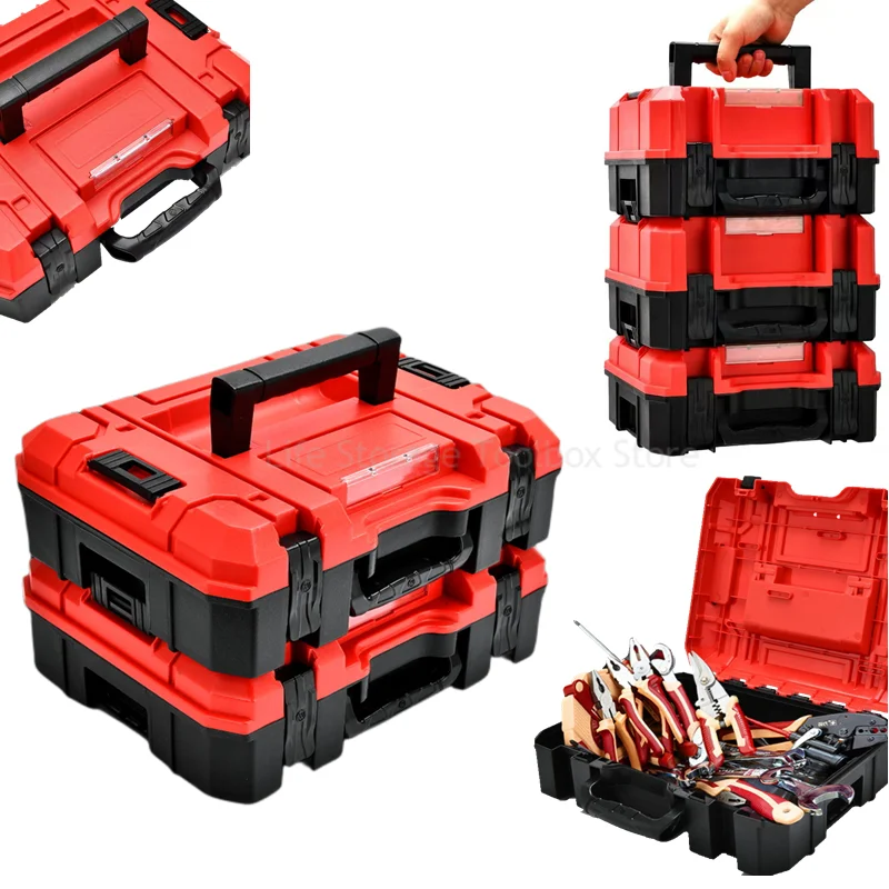 Protable Stacked Toolbox Large Hard Plastic Case Plastic Hard Case Tool Box Organizer Screwdriver Tool Storage Box Tool Case