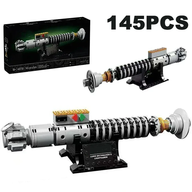 145 Uds. Película Moc Luke Skywalkers sable de luz Space Wars ladrillos modelo DIY conjunto de bloques de construcción para niños juguetes adultos regalos de navidad