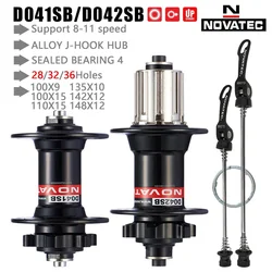 NOVATEC MTB Hub D041SB D042SB 32/36 Holes k7 Mtb Bushing THRU AXLE QR for 8/9/10/11 Speed MTB Disc Brake for shimano HG