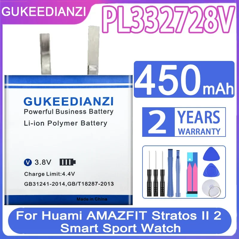 GUKEEDIANZI Battery For Huami Amazfit Stratos II 2 A1609/Ares Bip GTR/A1928/A1602/Trex T-rex pro verge lite Res Sport 2