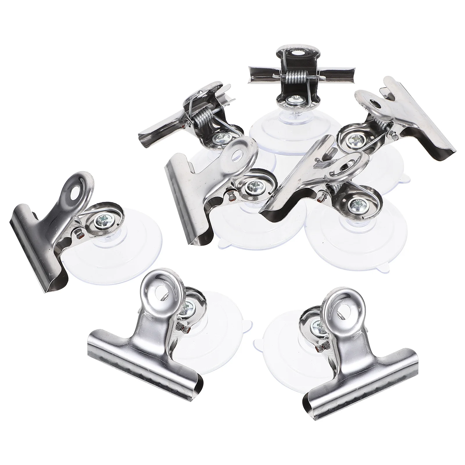 8 قطعة مقاطع كأس الشفط البلاستيك الشفاف مشبك معدني الثقيلة المشابك لنافذة تسجيل أصحاب الحرف الزينة سهلة التركيب لا