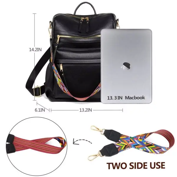 Tas Bahu Ransel Kulit PU Wanita Ransel Tahan Air Wanita Tas Bahu Sekolah Besar Kasual Modis