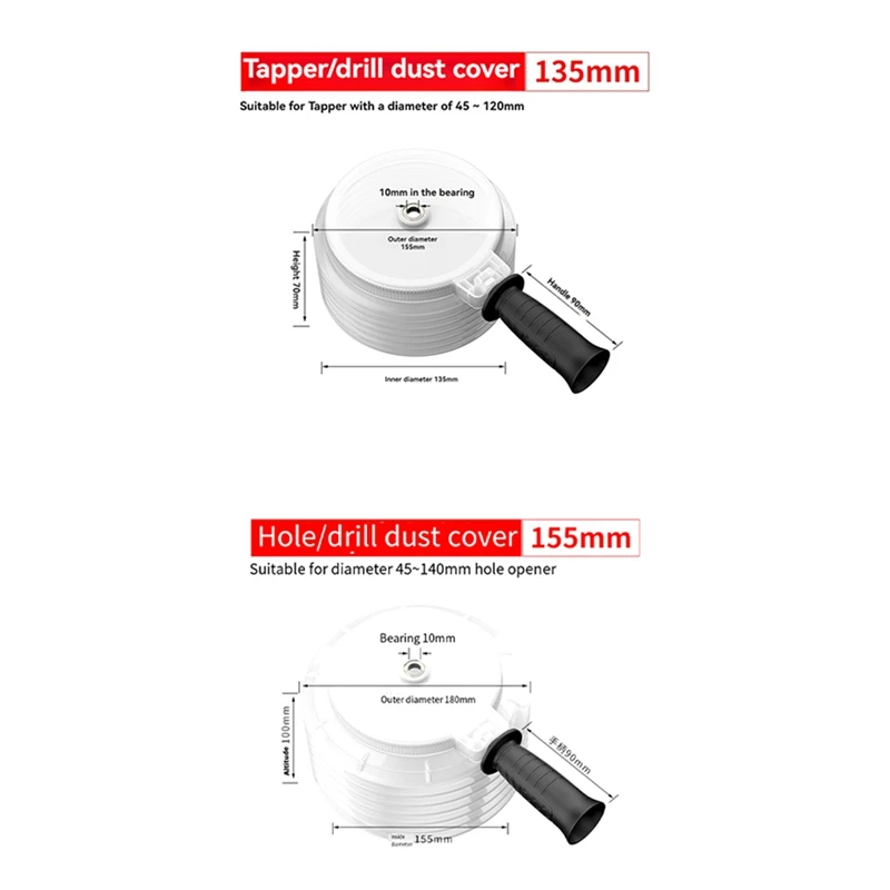 MAKE Furadeira Elétrica Coletor de Poeira-Perfuração-Ash-Capa de Poeira-A prova de Poeira-Para-Placa-Plasterboard-Corte-Perfuração de Parede