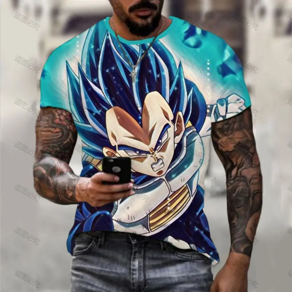 Men's T-shirt Dragon Ball Z Printed Anime Essentials 110-6XL Harajuku Style Goku 2023 Fashion Super Saiya Vegeta Hip Hop Trend