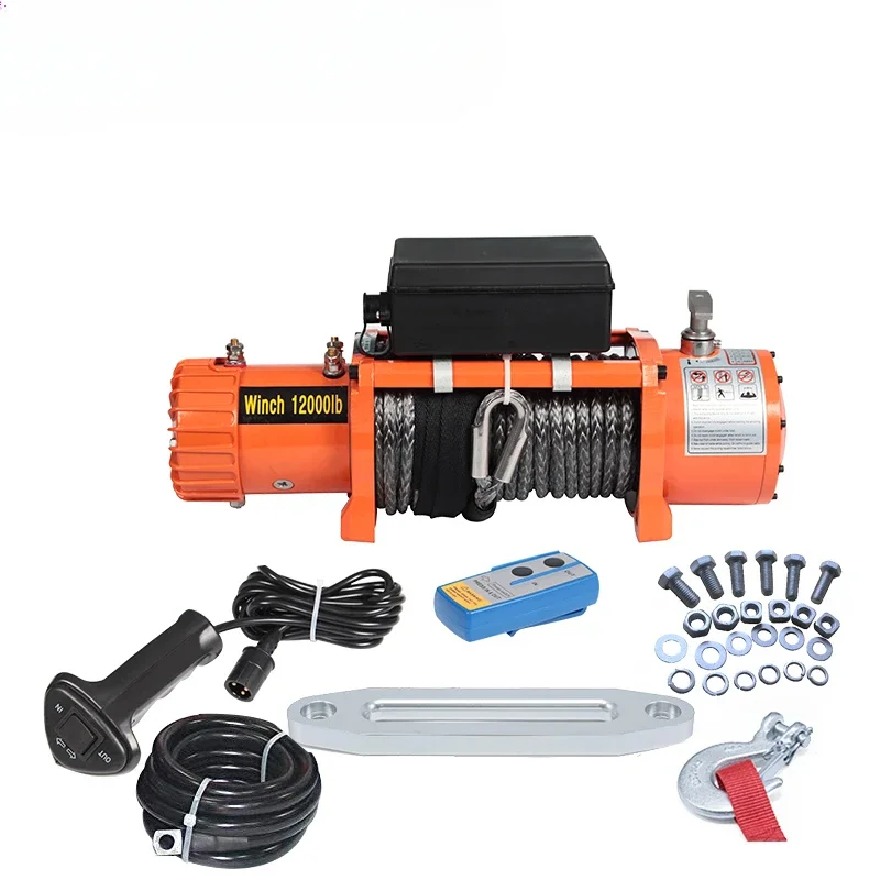 Off-road winch 12000lbs monthly v electric/remote control winch, etc. monthly synthetic rope