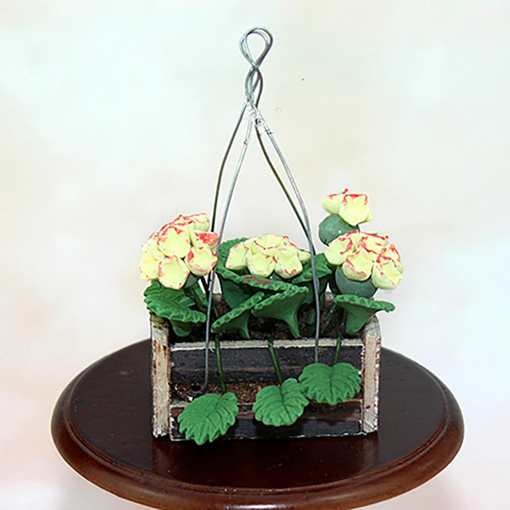 

1/12 Dollhouse Miniature Potted Plant Yellow Flower Mini Garden Flower Toy for Doll House Accessories Decoration bjd