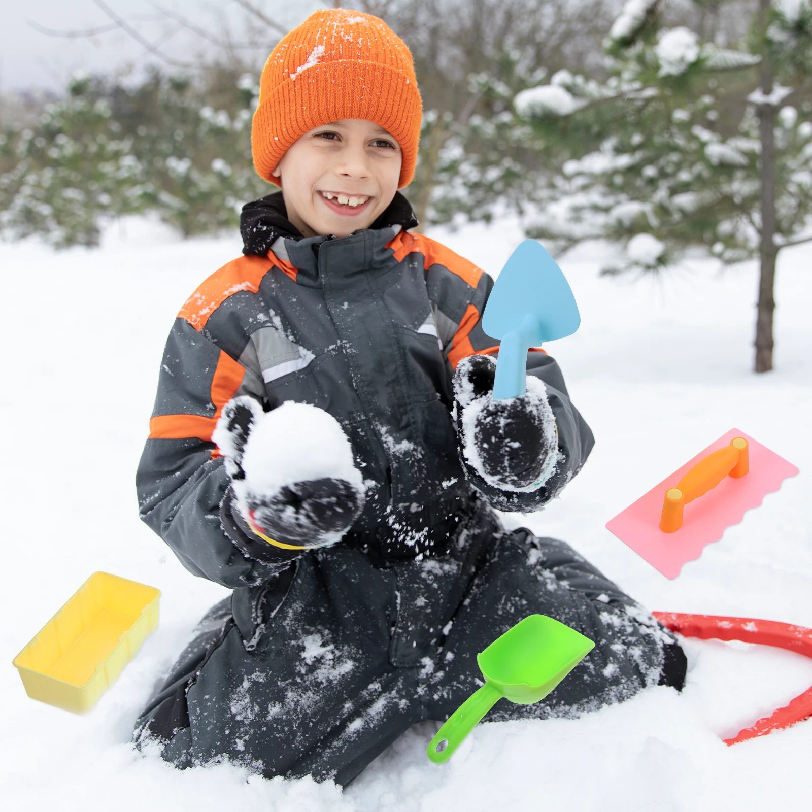 

Snow Play Tools Shovel Winter Toy Plastic Brick Beach Plaything Kids Fun Creative Design Stress Relief School Beach Park