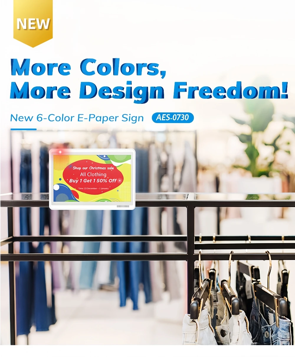 أعلى بيع كامل الألوان تطبيق الهاتف المحمول تحديث شاشة العرض الرقمية العلامة الإلكترونية Eink Epaper BLE ESL Digital E ink لمتجر البيع بالتجزئة
