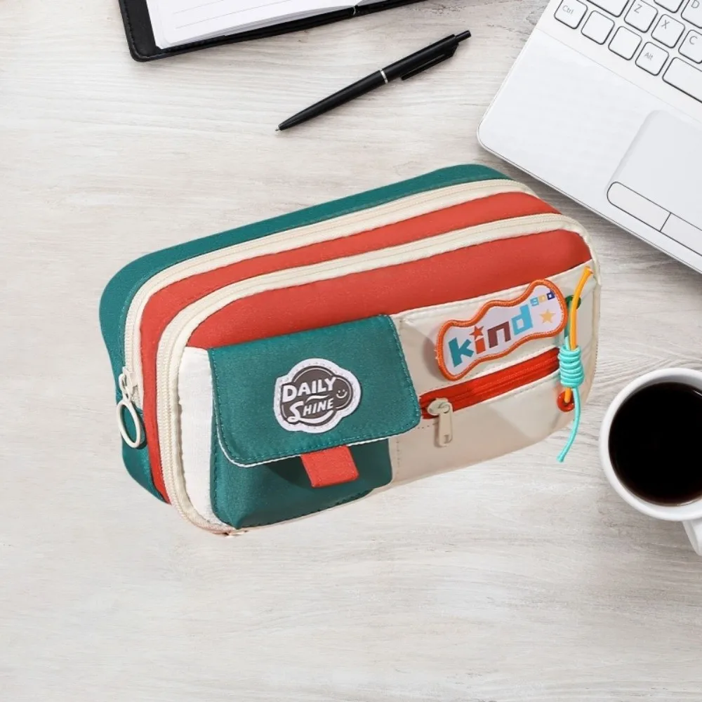 

Large Capacity Dopamine Pencil Bag Multilayer Organizer Supplies Stationery Storage Bag Portable Zipper Pen Pencil Case Student