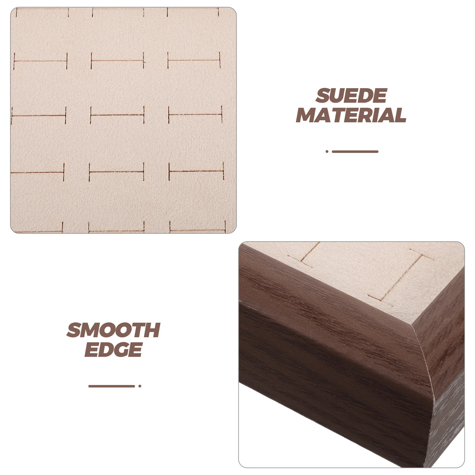 Wooden Rings Organizer Jewelry Tray 30 Slots Walnut Finish Jewelry Display Plate Necklace Ring Earring Storage Tray for Home