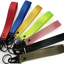 New Sports Keychain Solid Color Webbing Car Key's Lanyard Hanging Decoration Anti-loss Keychain Pendant Women's Accessories