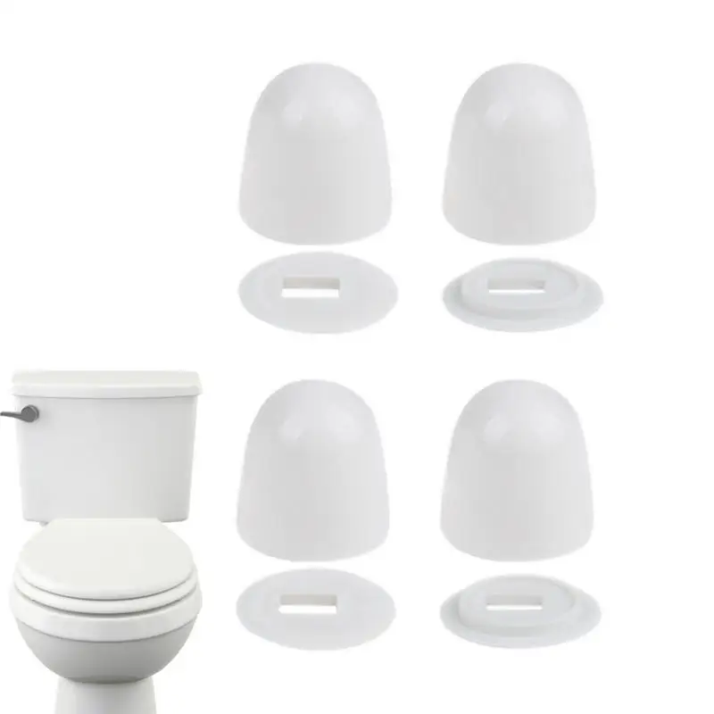 Toilet Bolt Covers Decorative 4PCS/Set Round Push On Toilet Bowl Bolt Caps Universal Toilet Bolt Caps Toilet Seat Floor Caps