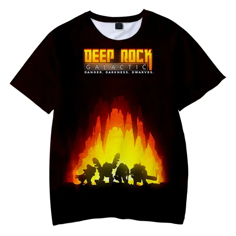 Deep Rock-Galaxy 3D Print T-shirt para homens e mulheres, camisetas gráficas engraçadas para crianças, streetwear com o pescoço, manga curta, meninos e meninas, verão