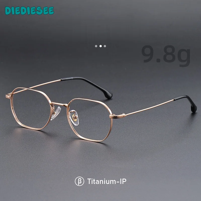 

DIEDIESEE Pure Titanium Small Frame Myopia And Hyperopia Anti Blue Light Retro Optical Prescription Eyeglass Frame 125201