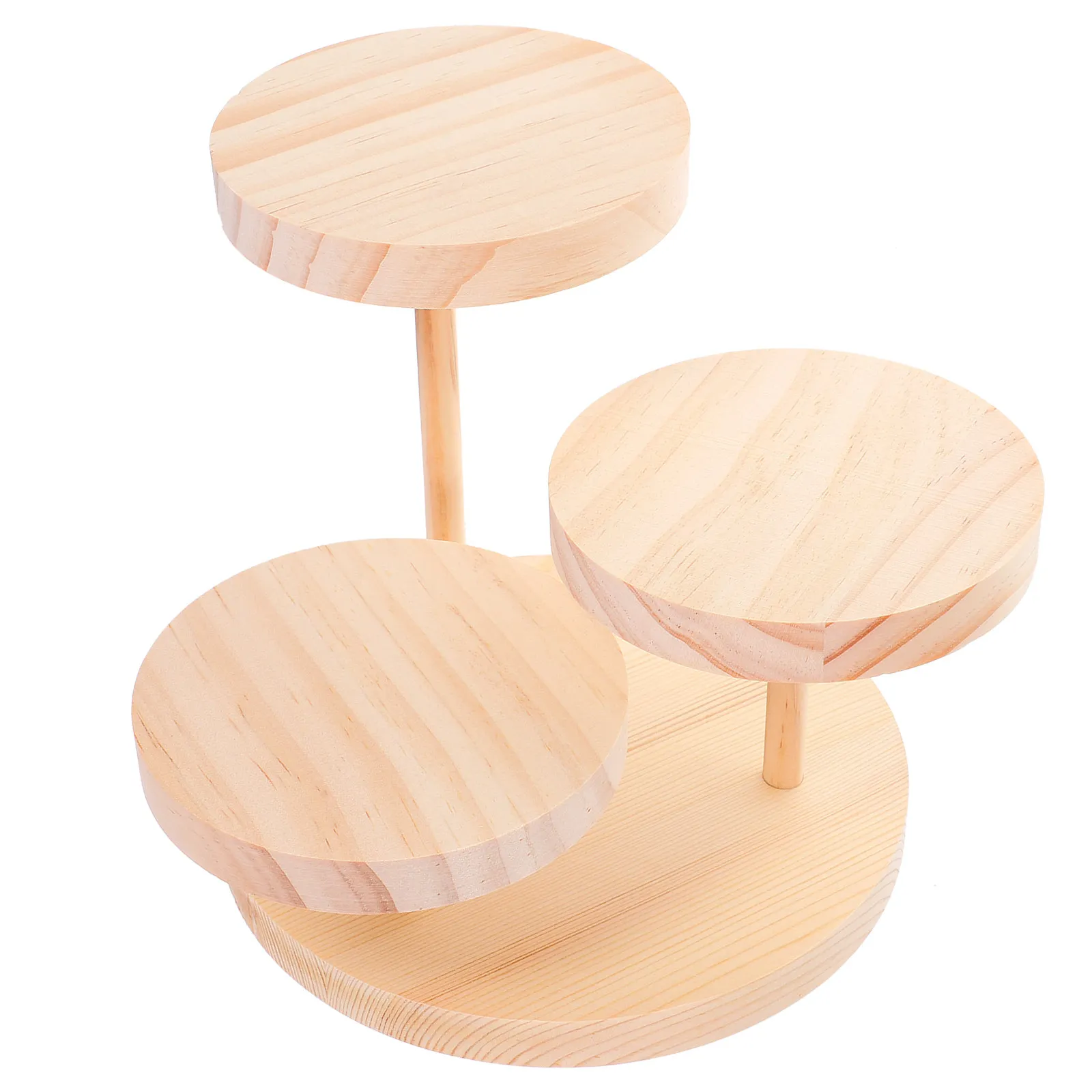 

Rustic Wooden 3-Tier Jewelry Display Stand Elegant Tiered Organizer for Earrings Necklaces Bracelets Small Accessories Table