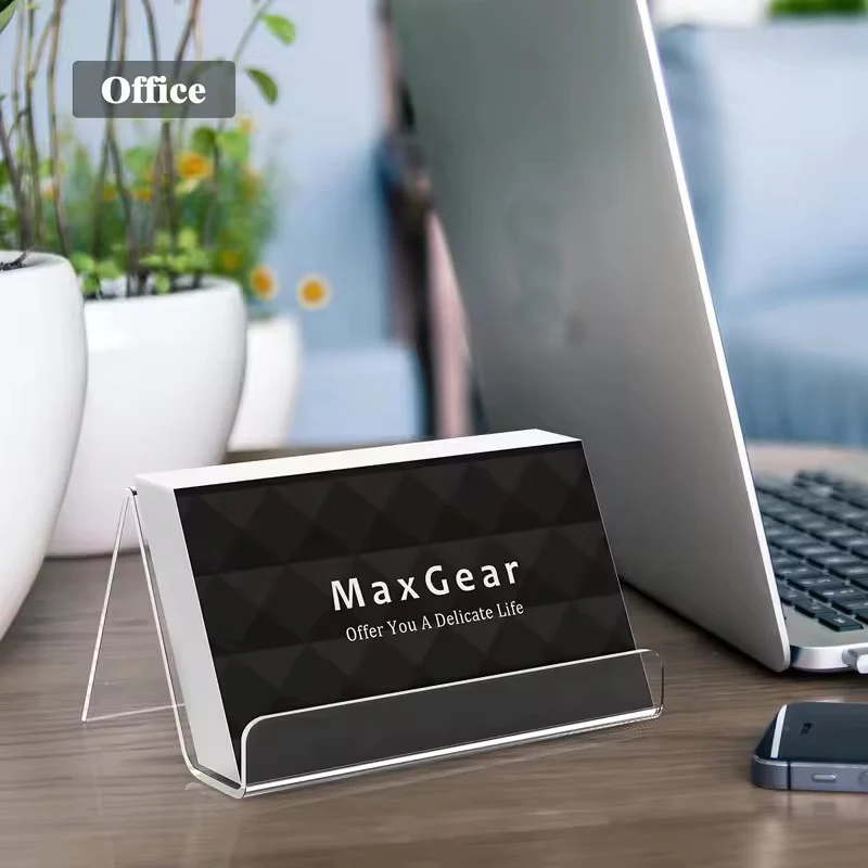 1Pc Clear Acrylic Business Card Holder For Desk Plastic Business Cards Display Holders Stand Name Cards Organizer Card Shelf