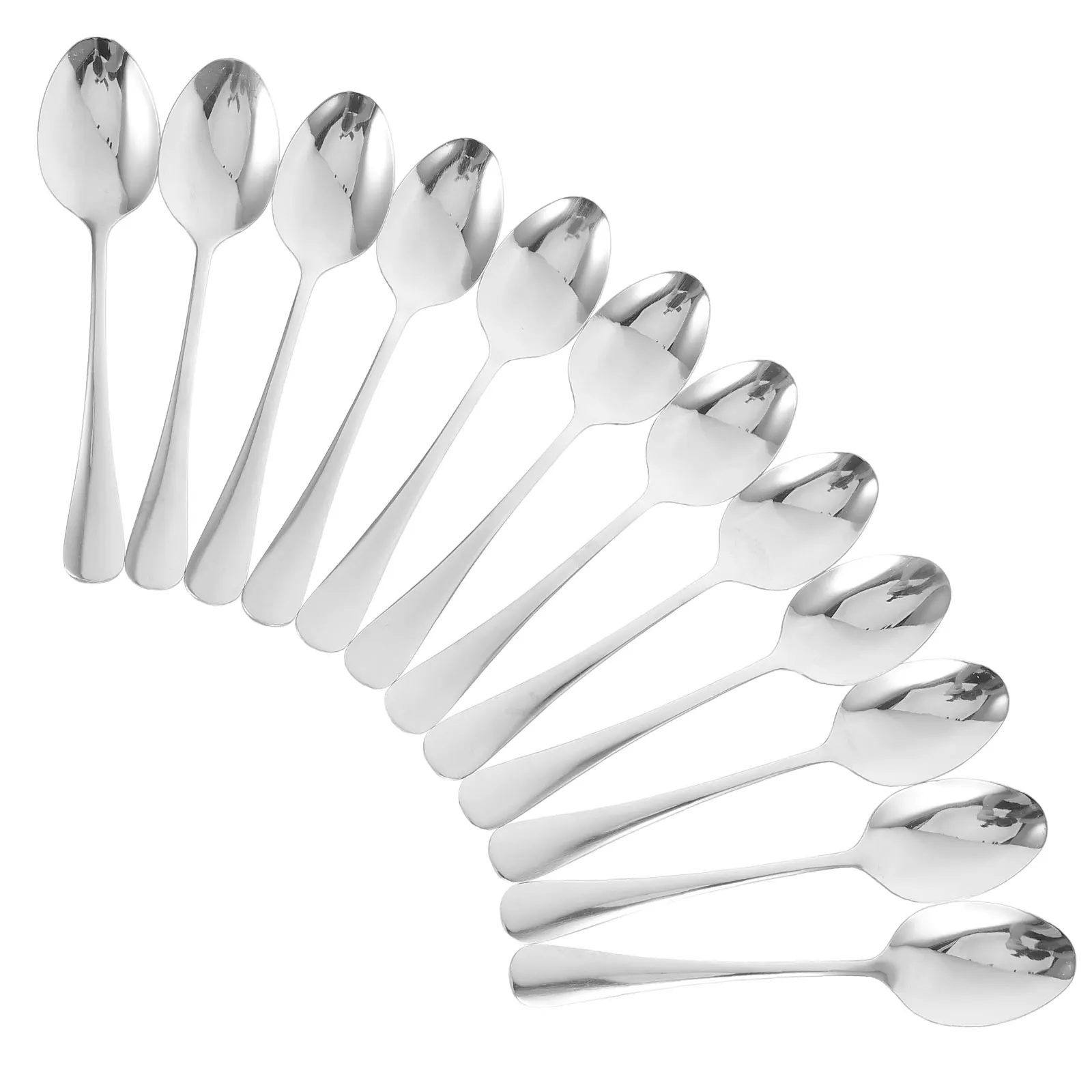 

12 Pcs Stainless Steel Spoon Set Large Dinner Table Spoons for Eating Smooth Surface Easy Cleaning Family Dining Versatile