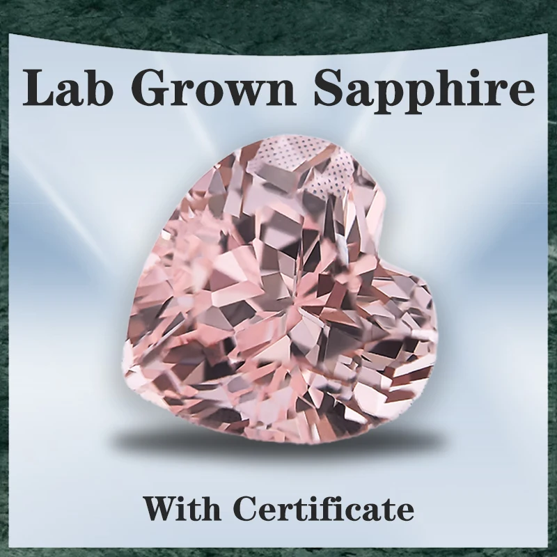 

Top Lab Grown Sapphire Heart Cut Morgan Pink VVS1 Selectable AGLCertificate Charms Gemstone for DIY Jewelry Making Materials