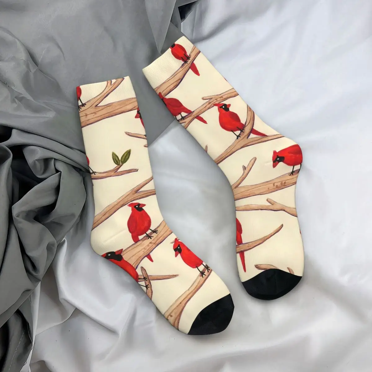 

Всесезонные чулки для экипажа, носки с кардиналом, длинные носки в стиле Харадзюку, аксессуары для мужчин и женщин, подарок на день рождения