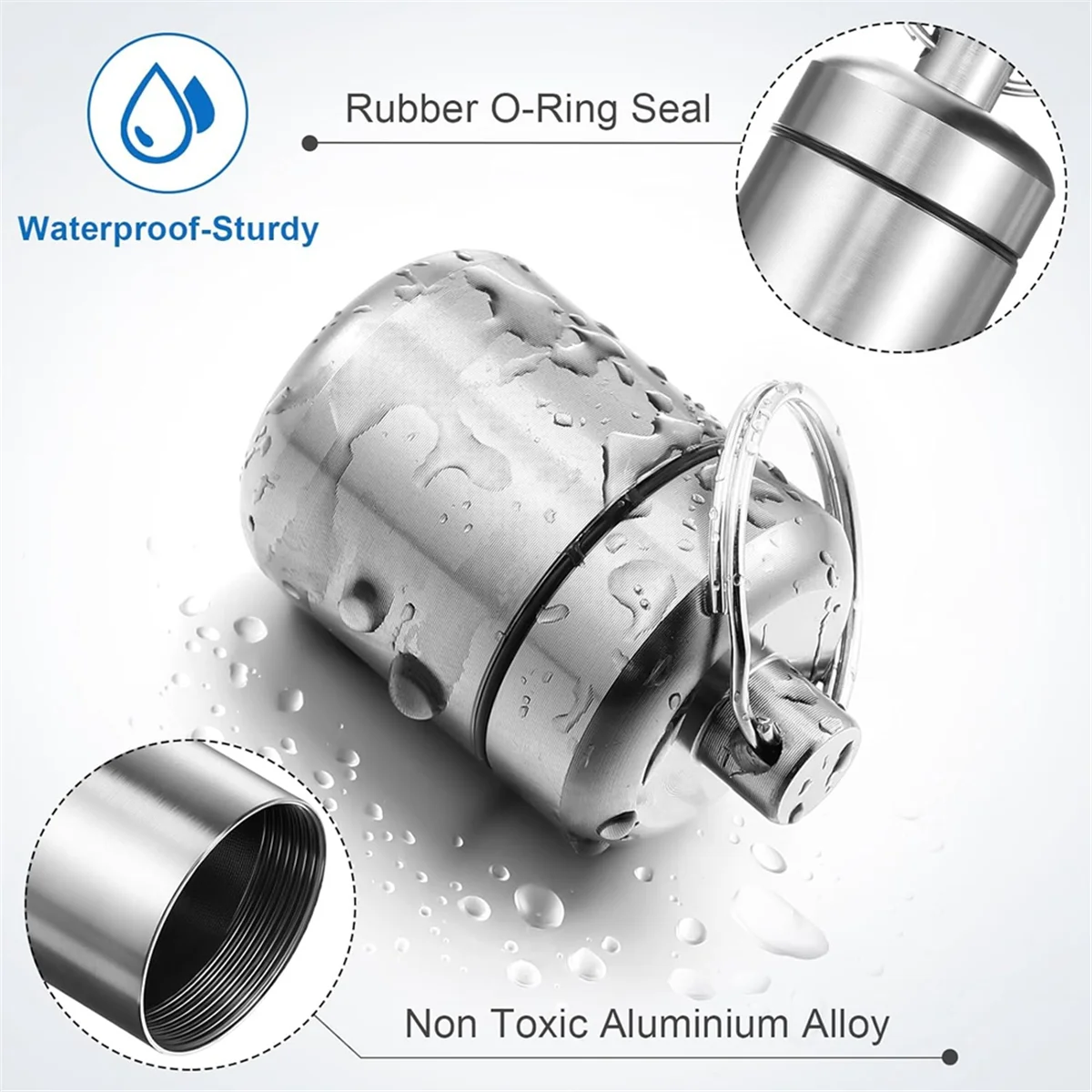 ABNH 4 Pack Ear Plug Carrying Case Keychain, Portable Keychain Pill Case, Waterproof Metal Earplug Case Small Pill Container
