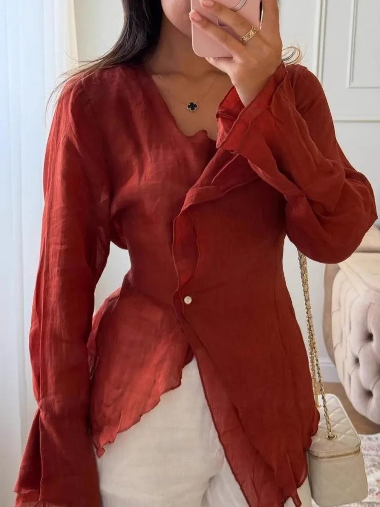 Blusas De Mujer 2026 Primavera Verano Blusa De manga larga Mujer blusa camisa Oficina elegante camisa De trabajo Top Blusas Mujer De Moda