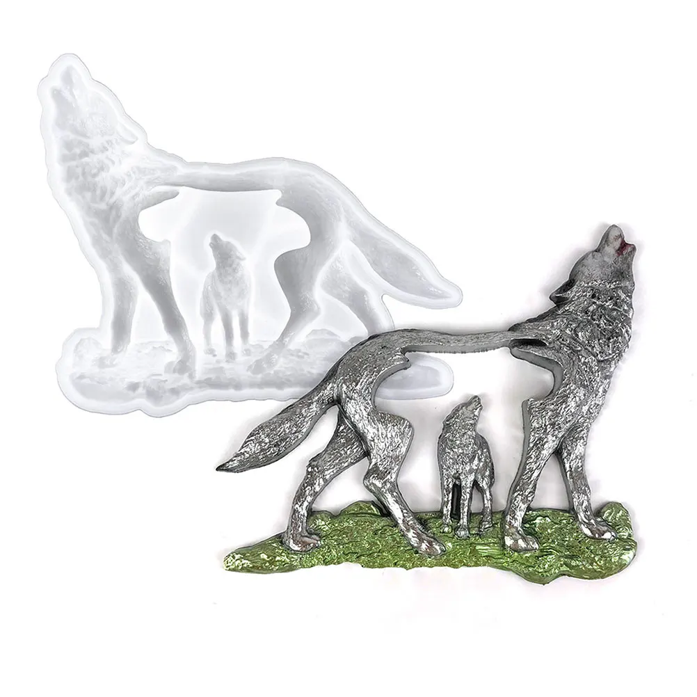 

1Pc Wolf Shaped Epoxy Resin Silicone Mold 9317 White For Crafts DIY Supplies Flexible Practical Easy To Use Clean