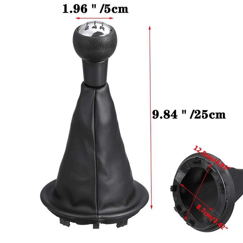 5 Speed Gear Shift Knob+Gaiter For Citroen Berlingo III For Peugeot Partner 2008-2021 PU Leather Car Interior Accessories