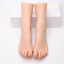 Female Foot Model Manicure Training Lifelike Plastic Mannequin Silicone Simulation Fetish Feet for Fake Nail Art Jewelry Display