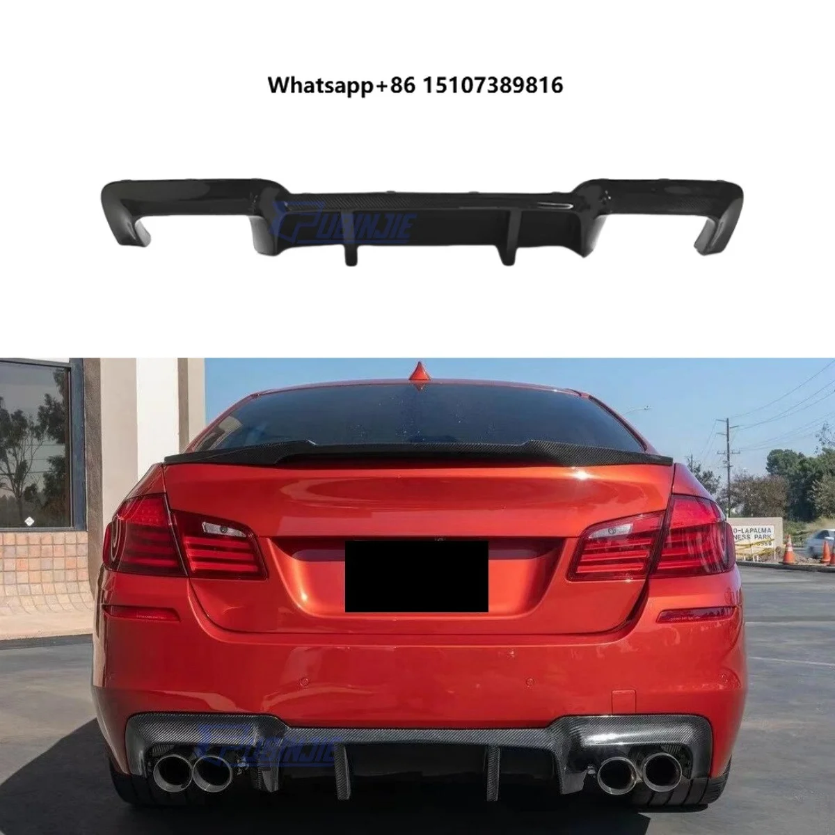 High Quality MP Style Carbon Fiber Rear Bumper Diffuser Splitter for 5 Series  Sport M5 F10 2010-2017 Carbon Rear Diffuser