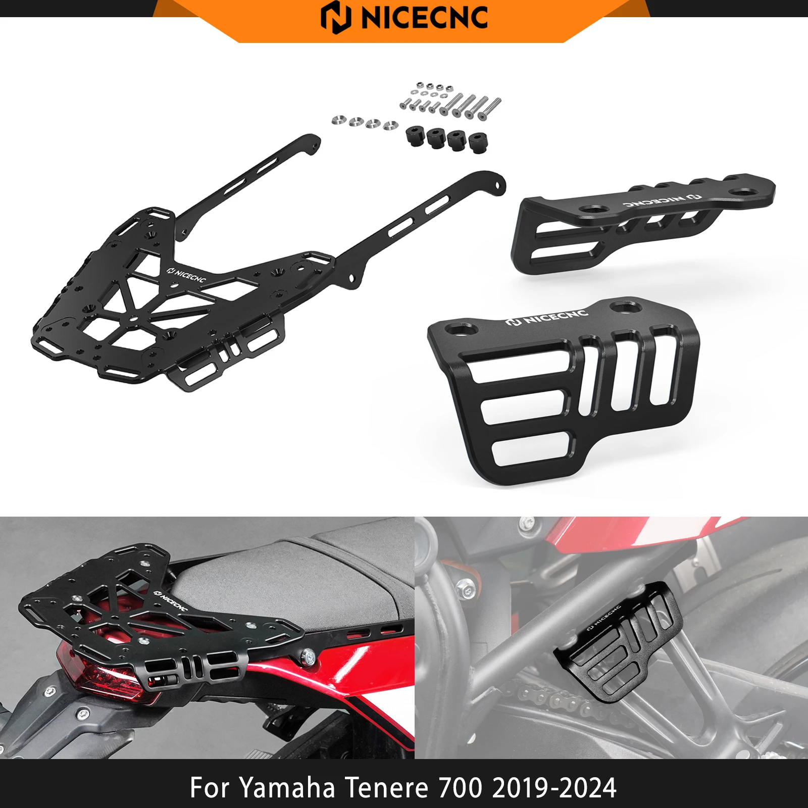 For Yamaha Tenere 700 2019-2024 Motorcycle Tie Down Brackets Rear Luggage Rack For Yamaha Tenere 700 XTZ700 2019-2024 World Raid