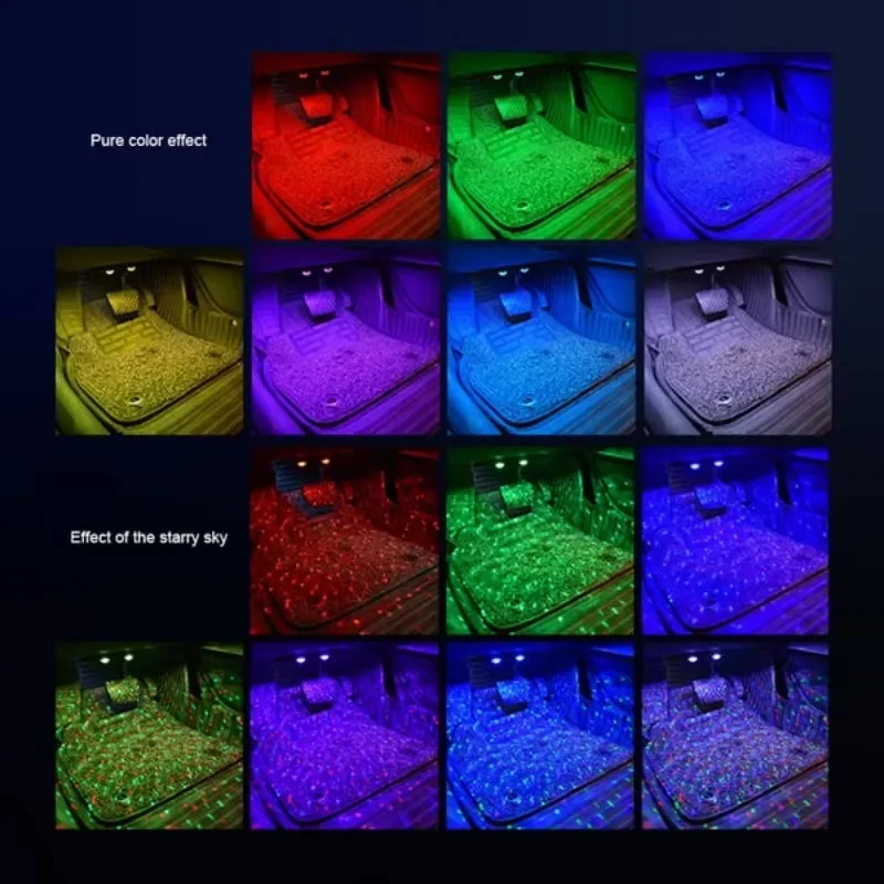 Car Interior Ambient Lights  Car Foot Modification Seven Colours Sound Control Led Decoration Atmosphere Light