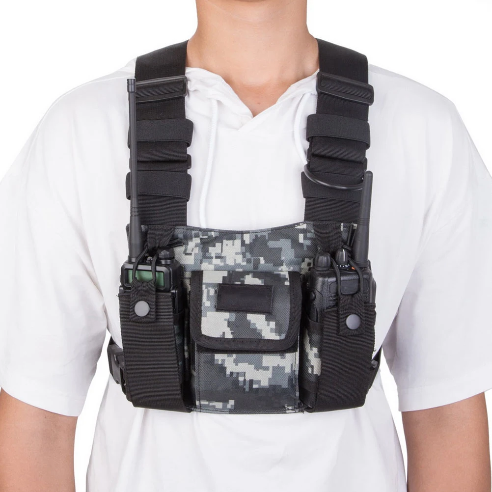 

Walkie Chest Bag over The Shoulder Radio Harness 600d Nylon Outdoor Vest