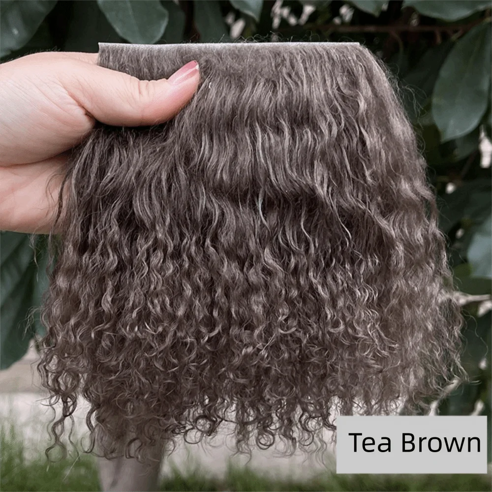 Mongolia Fur Sheepskin Wool Extensions Hair Row Durable Lamb Fur Pelt Curly Texture DIY Wig Wig Curly Hair Extensions