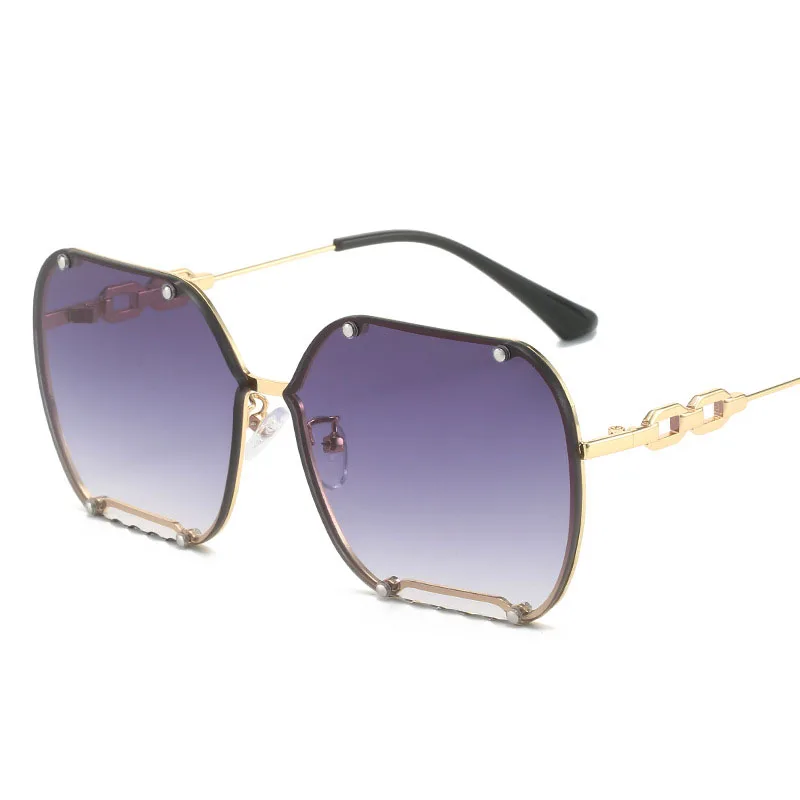 Gafas de sol de moda europea americana para hombre y mujer, gafas de sol de pierna de Metal con forma cuadrada, gafas de sol para viajes al aire libre, gafas de sol femeninas