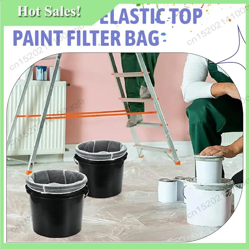 -FDDT 25 Pcs 5 Gallon Elastic Top Paint Strainer Bags White Fine Mesh Bag Paint Filter Bag For Hydroponics Painting Gardening
