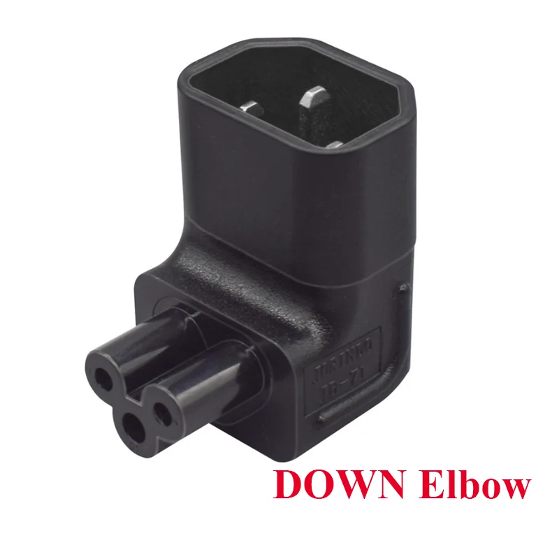 Schwarzer Up Down Ellenbogen IEC320 C14 auf C5 Netzteilstecker Clover Leaf Stromsteckdose Stecker auf Buchse Konverter