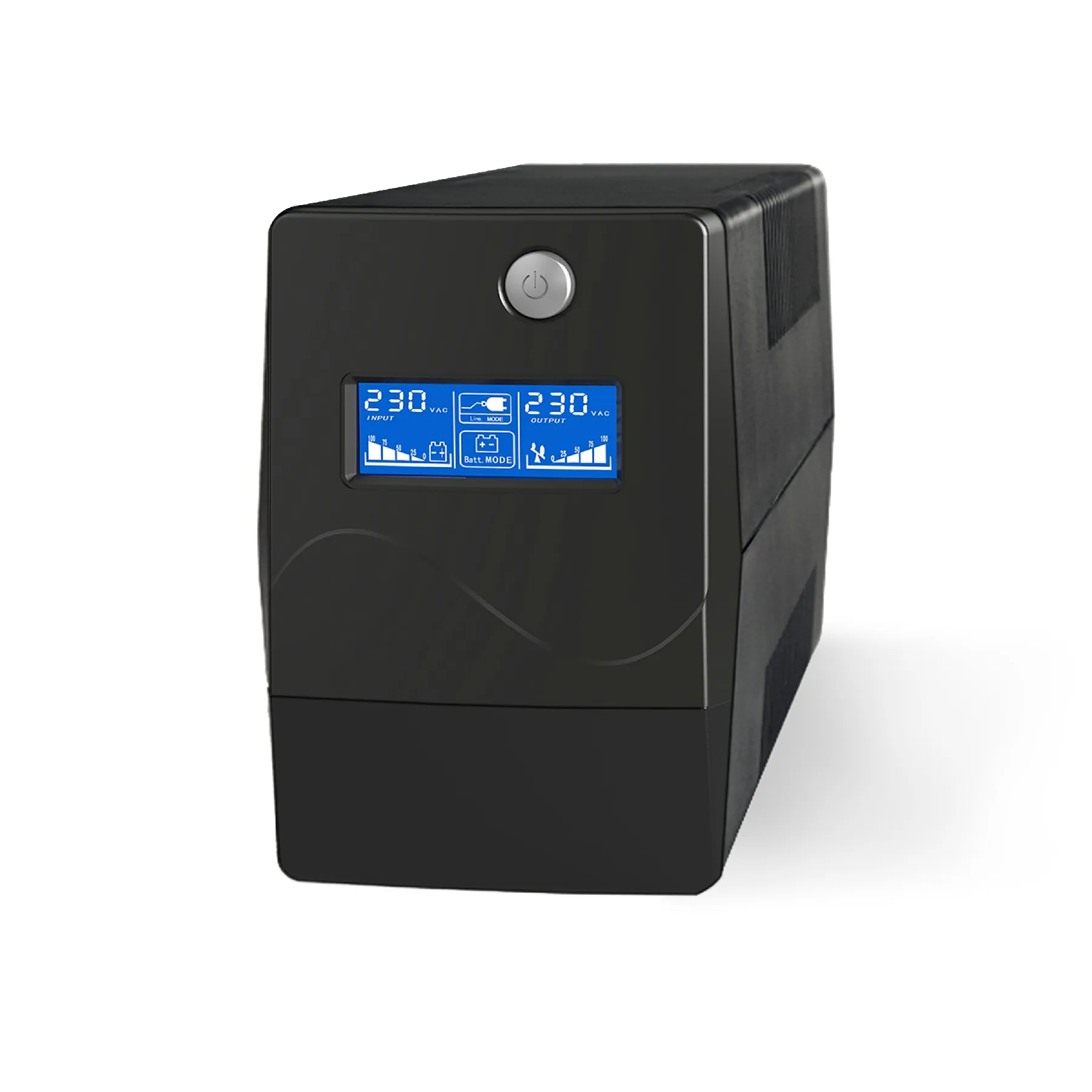 بطارية UPS عالية الجودة بقوة غير منقطعة 500va إلى 3kva UPS للكمبيوتر غير متصل مع شاشة LCD للكمبيوتر