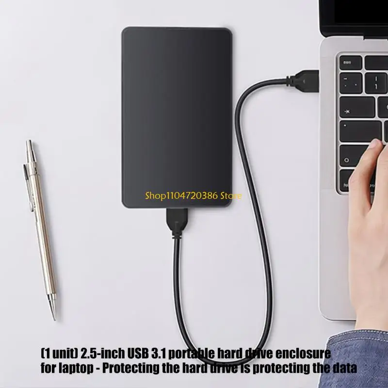 K0EA 2.5inch SATAIII HDD Enclosure USB 3.1 Fast Speed 5Gbps Transfer Toolless Installation for SSDs Expansion Backup