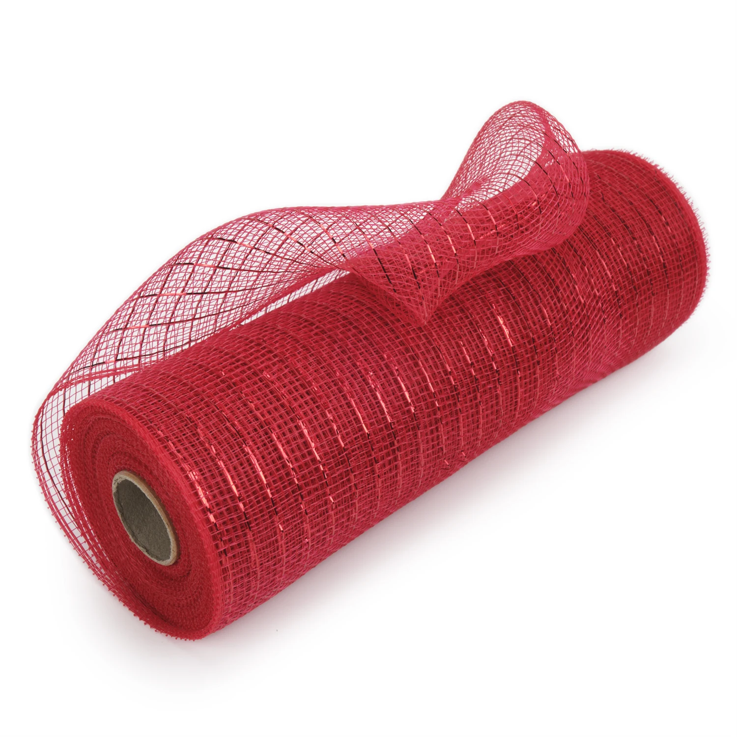 Red Decorative Mesh ribbon 10 Inch x 30 Feet(10Yard) Poly Mesh Ribbon for Wreath Craft Christmas New Years Halloween Decoration