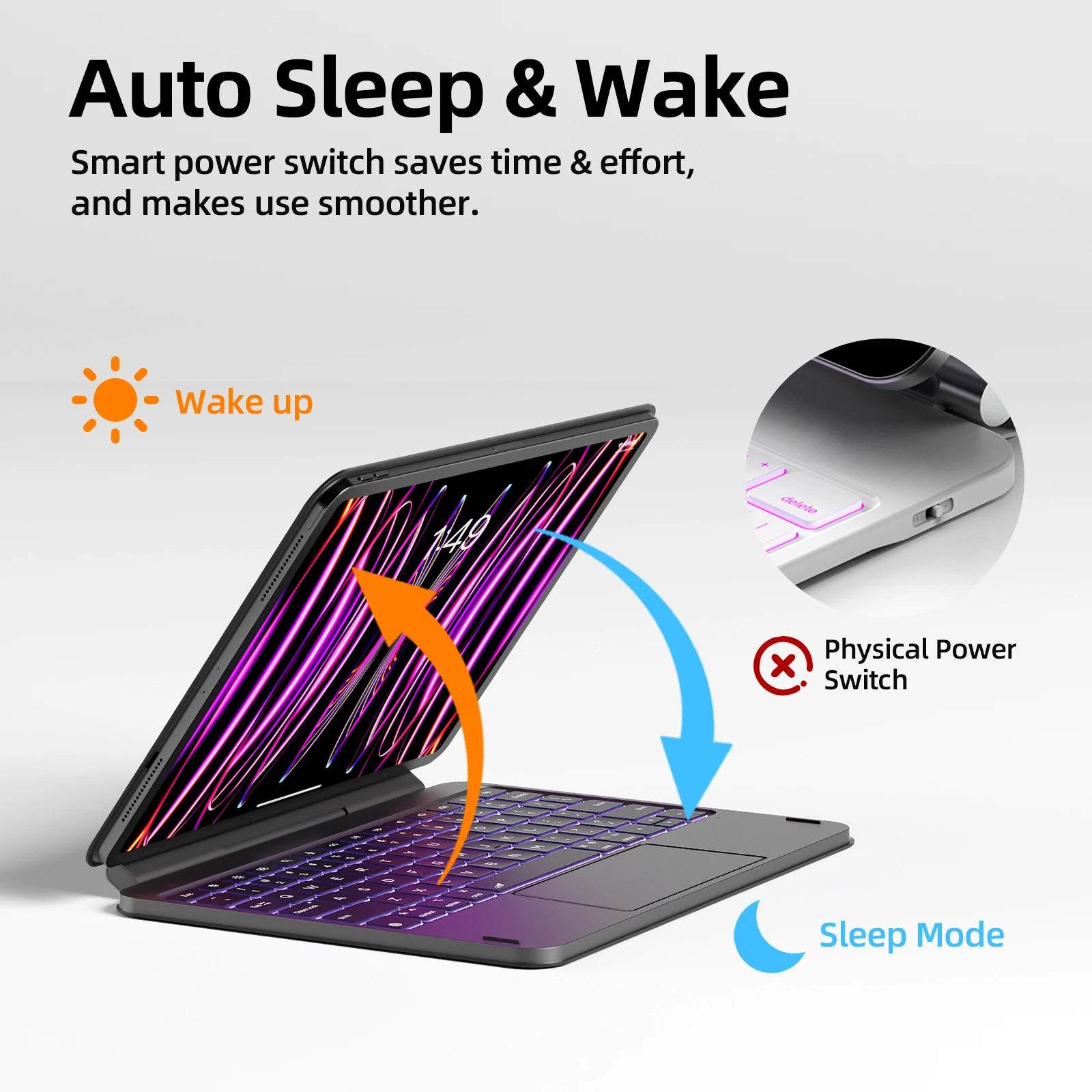 GOOJODOQ Teclado Mágico para iPad Air 6 2024 13 polegadas case para iPad Pro 11 12 9 Pro 13 Air 4 Air 5 para iPad 10a Geração Capa